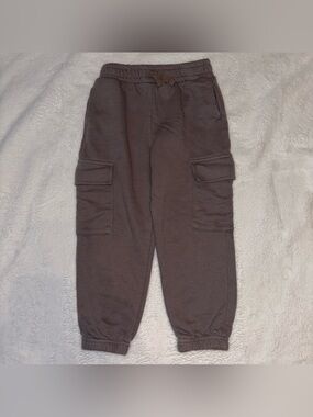 Kids Brown Cargo Joggers with Elastic Waist